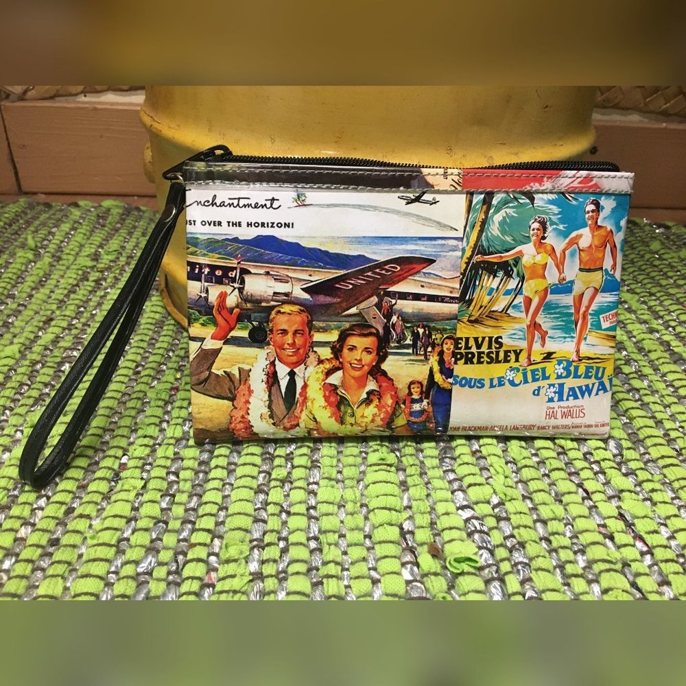 Vintage Aloha Print Wristlet